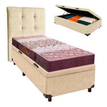 Imagem de Kit Cama Box Bau + Cabeceira + Colchão Solteiro D26 - Ortophedic - Sankonfort