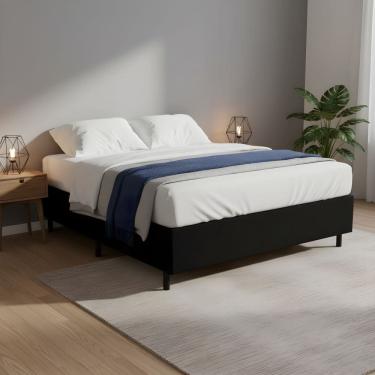 Imagem de Base Cama Box Casal Padrão 138x188x37 Cor Preta