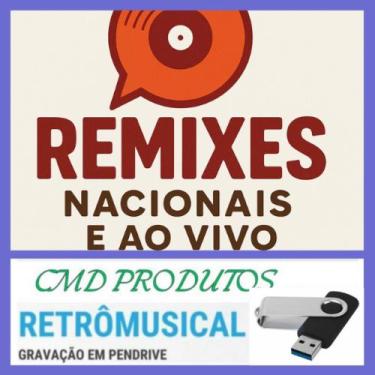 Imagem de Pen drive 8gb com Músicas = Remix Nacional e Ao Vivo (mp3) Em Pastas -