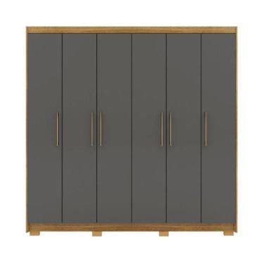 Imagem de Guarda-roupa 6 Portas 6 Gavetas 100% Mdf Recife Nature-alasca - VILA R