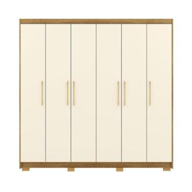Imagem de Guarda-roupa 6 Portas 6 Gavetas 100% Mdf Recife Nature-champagne - VIL
