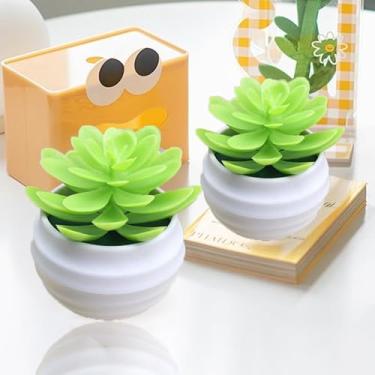 Imagem de Mini vasos artificiais de Aloe suculentas, verde, simples, plantas falsas, casa, jardim, escritório, mesa, vaso decorativo, verde claro