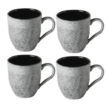 Imagem de Jogo Kit 4 Canecas Xicaras Chá 273Ml Cerâmica Orgânico Echo