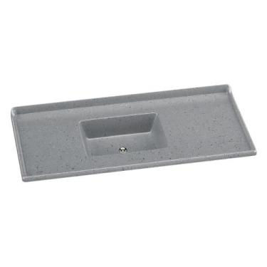 Imagem de Pia De Cozinha Mármore Sintético 120x55cm Multimóveis CR20479 Cinza - 