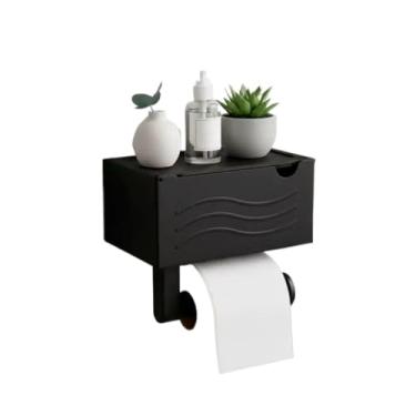 Imagem de Suporte de Papel Higiênico de Parede com Caixa Organizadora e Apoio para Celular – Porta Papel e Lenço Umedecido à Prova D’Água para Banheiro e Lavabo(CINZA)