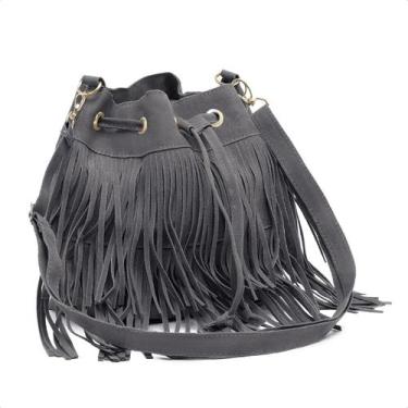 Imagem de Bolsa Feminina de Camurça com Franjas  Estilo Boho Chic - LORENA VITOR