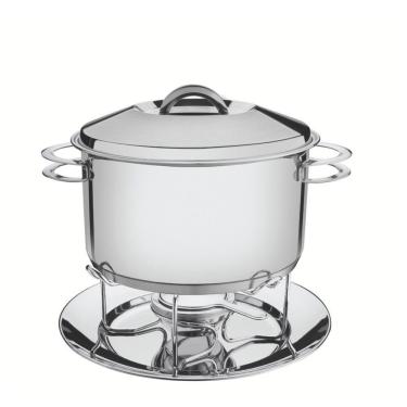 Imagem de Rechaud Solar 6,1 L Em Aço Inox Fundo Triplo Com Fogareiro