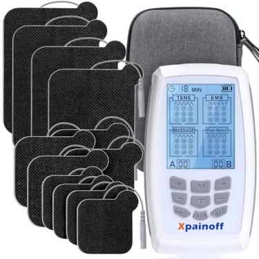 Imagem de Xpainoff Estimulador Muscular 4 Em 1, Unidade De Estimulação Muscular, Massageador Ems Canal Duplo Recarregável, Máquina Pulso Eletrônico, 36 Modos Para Terapia Alívio Da Dor, 12 Eletrodos Tens, Est