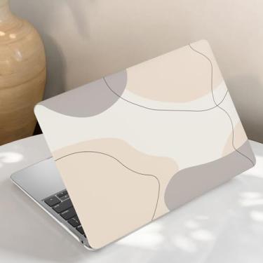 Imagem de iCasso Compatível com MacBook Air 13 polegadas versão 2020-2018 A2337 M1 A2179 A1932, capa rígida de plástico antiarranhões + capa de teclado para Mac Air 13.3, linhas abstratas