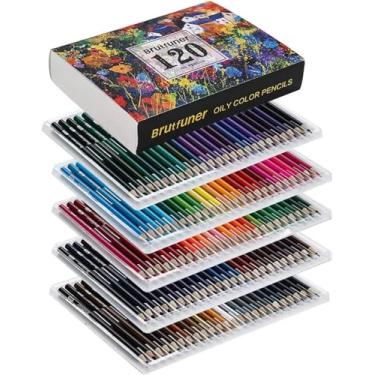 Imagem de LBW Lápis de cor para livros de colorir para adultos, conjunto profissional de 120 lápis de cor à base de óleo, para artistas, crianças, iniciantes, desenho, colorir, esboçar, misturar
