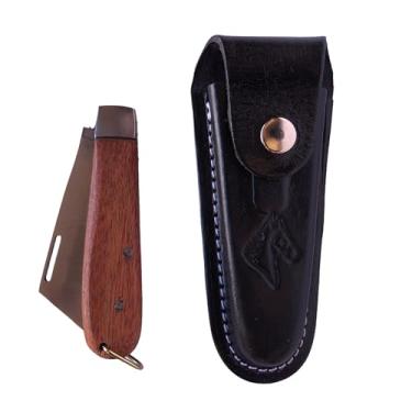 Imagem de Araguari Canivete Tradicional em Aço Carbono com Cabo de Madeira + Bainha de Couro Legítimo, Kit Completo para Uso (Preto)