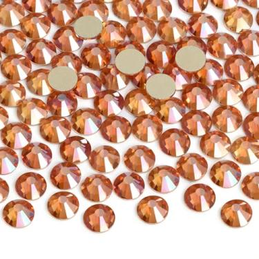 Imagem de Jollin Cola Fix Cristal Flatback Strass Vidro Diamantes Gemas para Arte de Unhas Artesanato Decorações Roupas Sapatos (ss34 288pcs, âmbar)