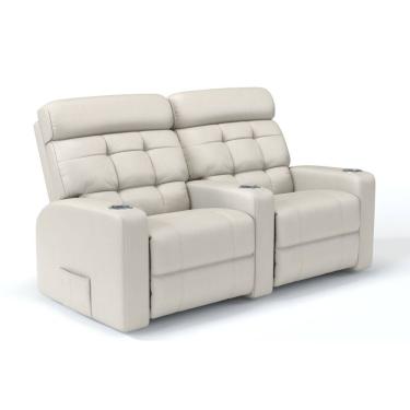 Imagem de Sofá 2 Lugares Reclinável Manual Em Couro Bovino Cinema
