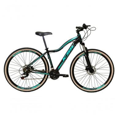 Imagem de Bicicleta Feminina Aro 29 Ksw Mwza Alumínio 24v Freio A Disco Garfo Suspensão Pneu C/faixa Cor:preto/azul;tam:17