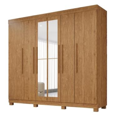 Imagem de Guarda-roupa De Casal 100% Mdf 6 Portas 4 Gavetas Inglaterra Com Espelho