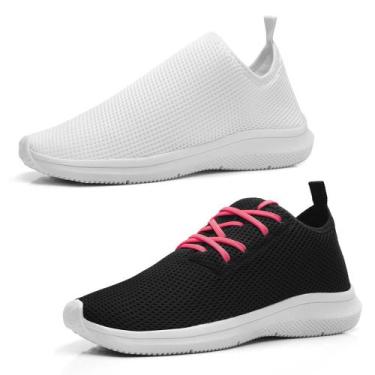 Imagem de Kit 2 Tênis Feminino Caminhada Moderno Leve Confortavel - EXP, 39, Bra