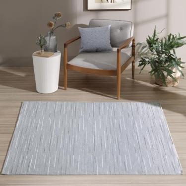 Imagem de Tapete Retangular 1,30 x 2,00 Nature Eco Jacquard Tapecol Antiderrapante Bella Janela - Sala Quarto (Classy/Cinza)