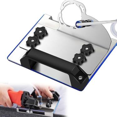 Imagem de Suporte Corte 45 Grau Gabarito Adaptador Guia Esmerilhadeira Chanfrar Chanfro Meia Esquadria