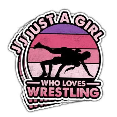 Imagem de 3 adesivos Just A Girl Who Loves Wrestling, adesivos de luta livre, adesivos para amantes de luta livre, presente para garrafa de água, laptop, telefone, capacete, Kindles, copo