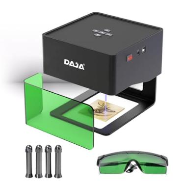 Imagem de DAJA DJ6 Gravador Máquina de Gravação Portátil para Artesanato DIY Impressora Marca 80x80mm Área Gravura com 4 Colunas Elevadas Óculos Suporta Conexão Sem Fio Celular Madeira Plástico Pedra Couro Teci