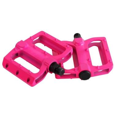 Imagem de Plataforma de pedal em liga de alumínio para bicicleta de montanha, downhill e freeride, com rosca de 9/16 de polegada de espessura. (ROSA)