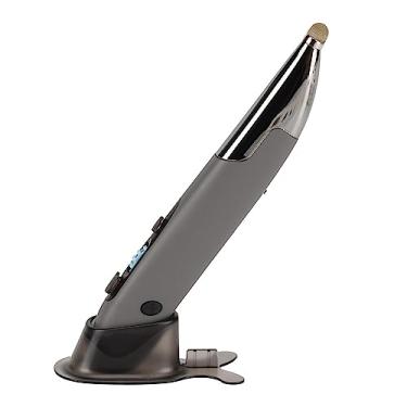 Imagem de Mouse com caneta óptica sem fio de três modos 2.4G + BT3.0 + 5.0 800/1200/1600DPI recarregável de bolso com caneta mouse para PC laptop cinza