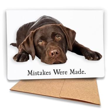 Imagem de Fava Bean Productions Cartão Chocolate Lab I'm Sorry (Mistakes Were Made), Apology from the Dog, (1 cartão de laboratório premium com mensagem engraçada dentro) - 542