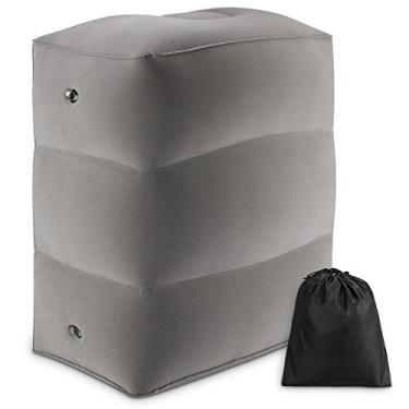 Imagem de Travesseiro de descanso Para Pés de Viagem Iatable Cama de Avião Travesseiro de Perna Com Altura Ajustável Faça Uma Cama Plana Para Crianças E Bebês Ótimo Para Avião, Trem, Carro Cinza