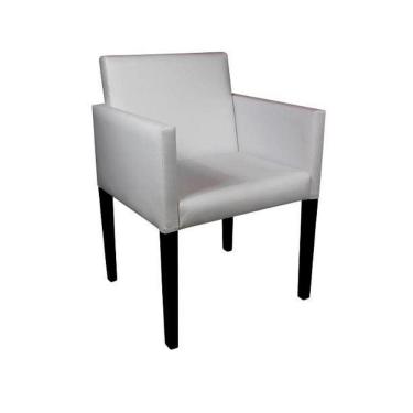 Imagem de Poltrona Nina Slim Em Tecido Sintético Para Escritório E Sala De Recepção - Branco - Cor: Branco