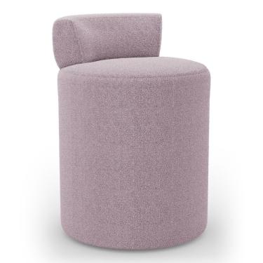 Imagem de Puff Decorativo Orgânico Living Aegon Minimalista Bouclê Rosê - Abmaza