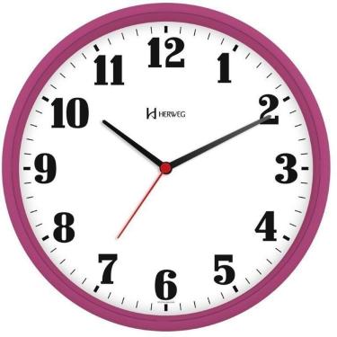Imagem de Relógio De Parede Redondo 26 Cm 6126 Herweg Rosa