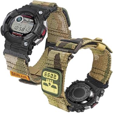 Imagem de DAVILANE Pulseira de relógio militar de nylon para Casio G-shock série GWF-1000, pulseira de relógio de liberação rápida de 18 mm com adesivos intercambiáveis e fecho de gancho G