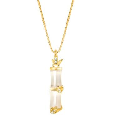 Imagem de Colar de jade chinês de prata esterlina 925 com pingente banhado a ouro, corrente ajustável de 16 + 2, joia de presente cultural para mulheres