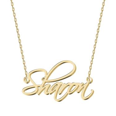 Imagem de UMAGICBOX Colar com nome personalizado – Escolha entre 14 estilos de fonte – Pingente banhado a ouro 18K personalizável – presentes ideais para aniversários, Dia das Mães, Natal, meninas,