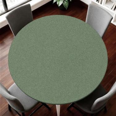 Imagem de COTAIL Toalha de mesa redonda com capa de mesa elástica à prova d'água para mesa redonda de até 155 a 165 cm, capa circular à prova de óleo para cozinha, jantar, acampamento, piquenique, festa, férias
