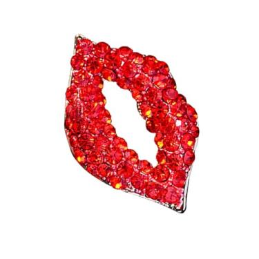 Imagem de Broche em forma de batom adorável broche decorativo vermelho encantador adequado para acessórios de roupas