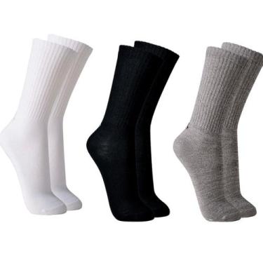 Imagem de Meia Lupo Sport Cano Longo 3292-089 C/3, Branco, Cinza, Preto, 41-44