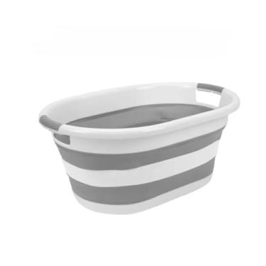 Imagem de Cestos Balde Dobrável Retrátil Flexível Retangular 26L Silicone Lavanderia balde dobrável para água para Roupas, Quarto e Banheiro(1 Cesto 26L)