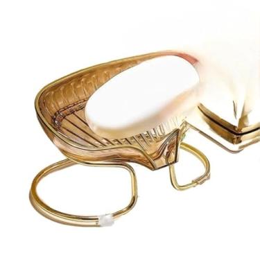 Imagem de Saboneteira para Banheiro com Escorredor, Suporte para Saboneteira de Parede para Pia de Banheiro(kit 2 pçs(transparente))