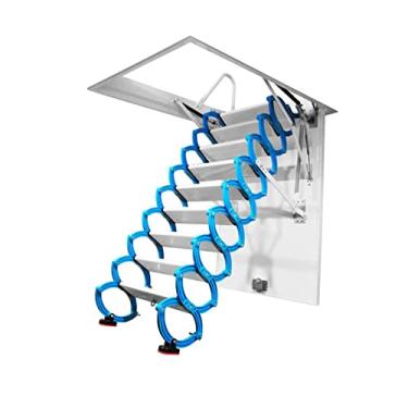 Imagem de Escada telescópica totalmente automática, escadas montadas na parede, elevador elétrico, escadas suspensas, escadas suspensas, adequadas para o sótão, telhado, empresa, estrela da sorte, pensativa
