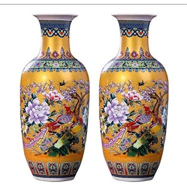 Imagem de Yalych Vaso de teto piso de cerâmica grande sala de estar moderna minimalista escritório estudo decorativo artesanato ornamentos 37 x 16 cm WHLONG decoração de casa