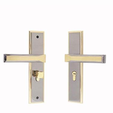 Imagem de GAORUIFENG Fechadura silenciosa de liga de alumínio minimalista decoração interior maçaneta fechadura cilíndrica fechadura de segurança hardware doméstico (cor: C) (B)