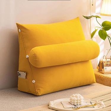 Imagem de Travesseiro triangular de leitura, descanso de cama, descanso de cama, almofada grande para adultos com suporte de pescoço/braço, suporte para as costas com apoios de braço, ótimo para ler na cama