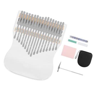 Imagem de Piano de polegar Kalimba de acrílico transparente portátil de 17 teclas com martelo de afinação