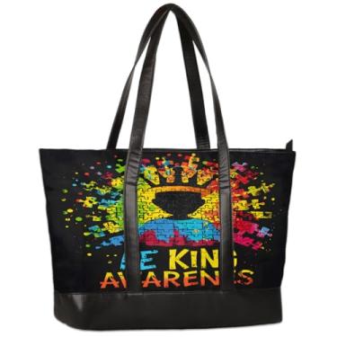 Imagem de Bolsa feminina de lona para laptop com design de linha de autismo, bolsa de computador de grande capacidade de 15,6 polegadas, Cor 4, 14.6*5.1*11.8 inch