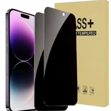 Imagem de Pacote com 2 protetores de tela de privacidade para iPhone 12 Pro Max, tela de privacidade para iPhone 12 Pro Max 6,7 polegadas, película de vidro temperado para tela inteira, antiespião, sem bolhas