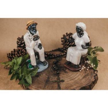 Imagem de Imagem Pretos Velhos Casal Escultura Resina Estatua 15 Cm - Lua Mistic