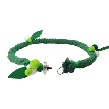 Imagem de Poleiros de Corda para Gaiolas de Pássaros,Brinquedo Mordedor Flexível Verde em Pé,Corda de Escalada para Calopsitas - Para Cacatuas, Agapornis, Periquitos e Aves de Pequeno Porte