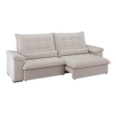 Imagem de Sofá 4 Lugares Retrátil e Reclinável Módena Molas Ensacadas Linho Marf