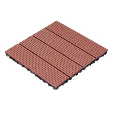 Imagem de SPXMQSS Decking composto, azulejos de deck ao ar livre, telha de convés interligados WPC para exterior interior pátio jardim varanda terraço 30 x 30 x 2,2 cm B 11 peças